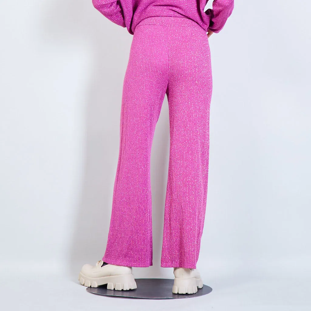 Knitted trouser with lurex details wholesale