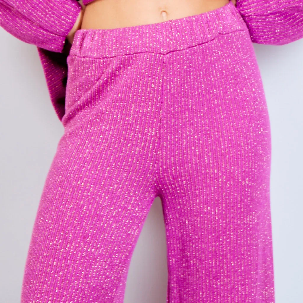 Knitted trouser with lurex details wholesale