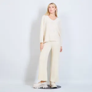 Knitted trouser with lurex details wholesale
