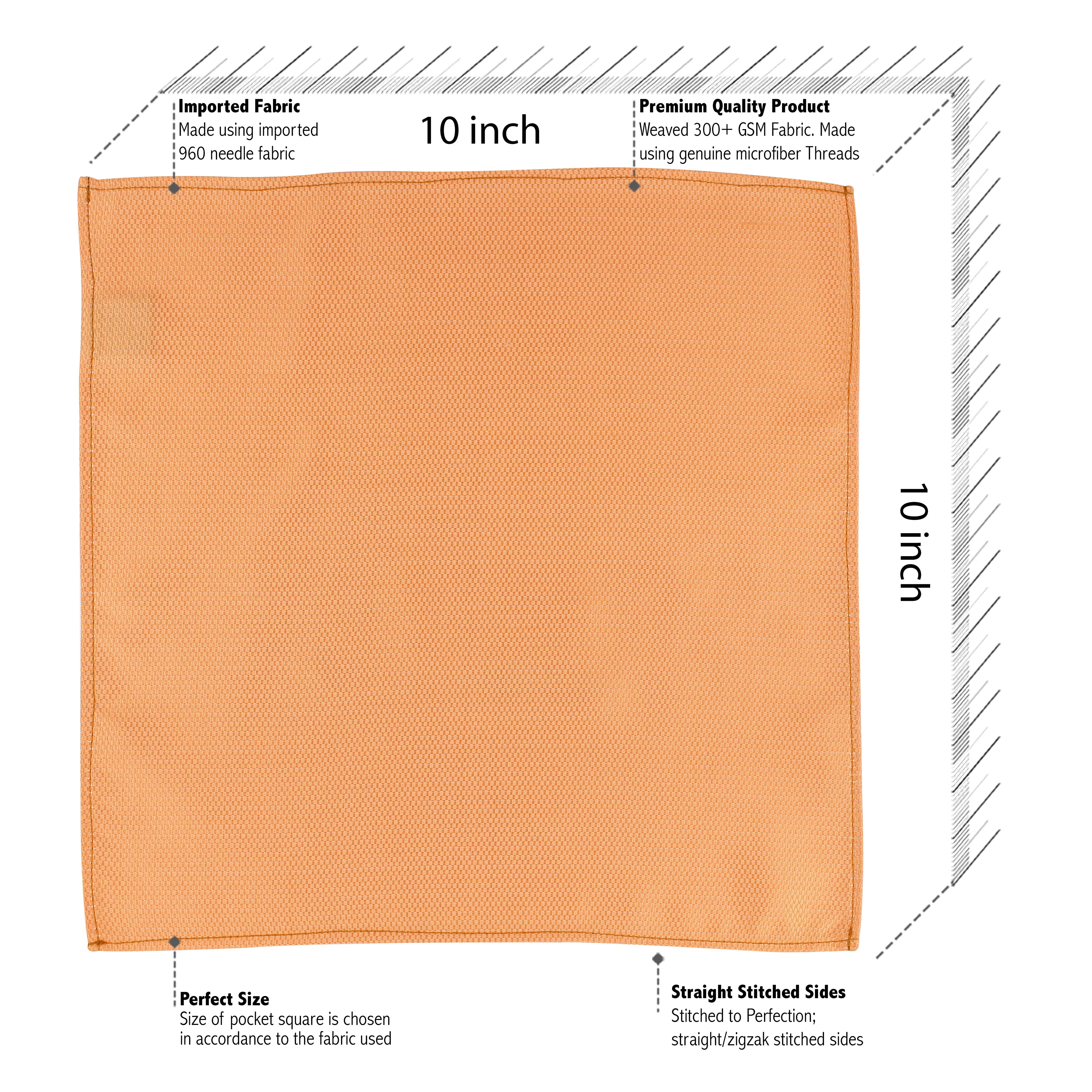 Kovove The Self Dash Line Orange Necktie and Pocket Square Gift Box