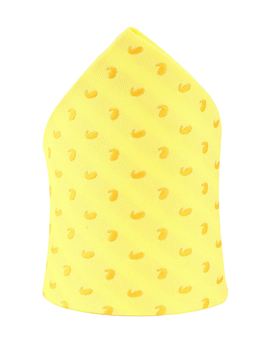 Kovove Yellow Paisley Pocket Square For Men