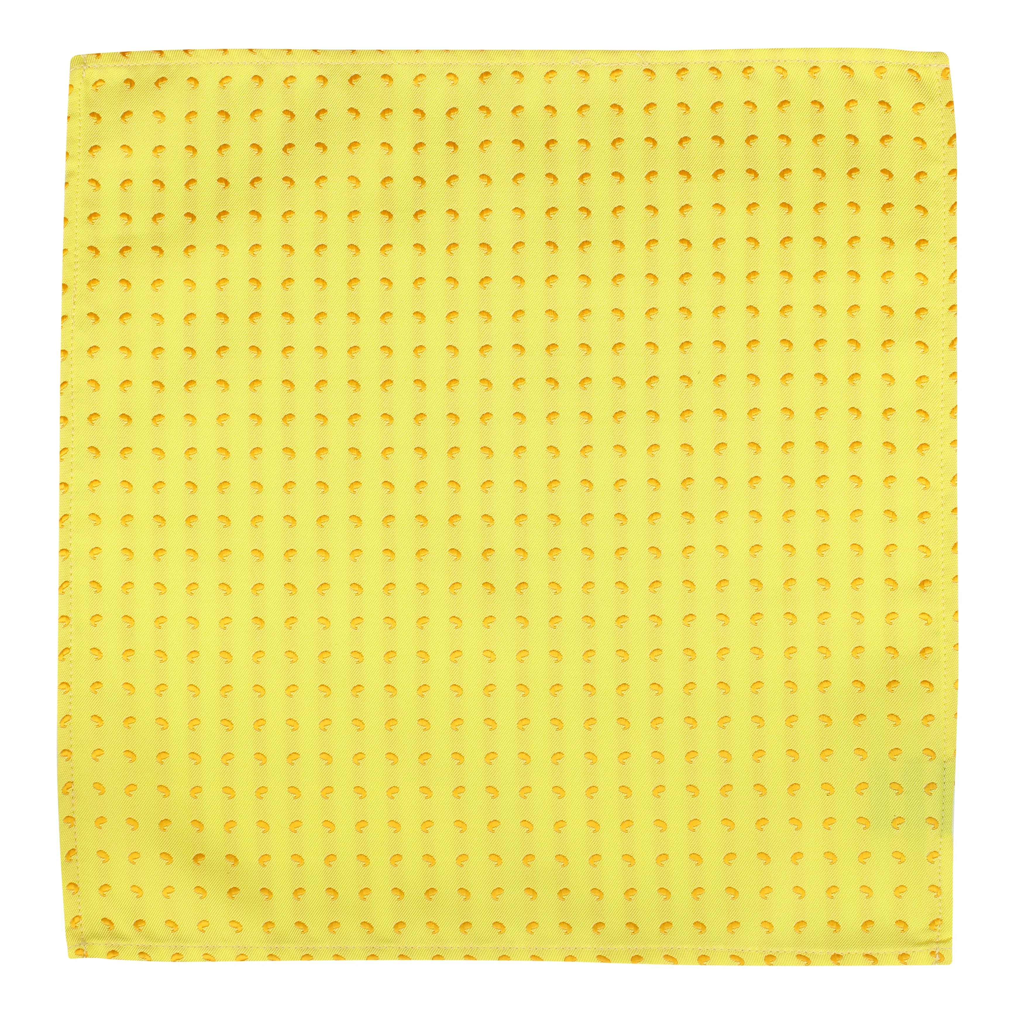 Kovove Yellow Paisley Pocket Square For Men