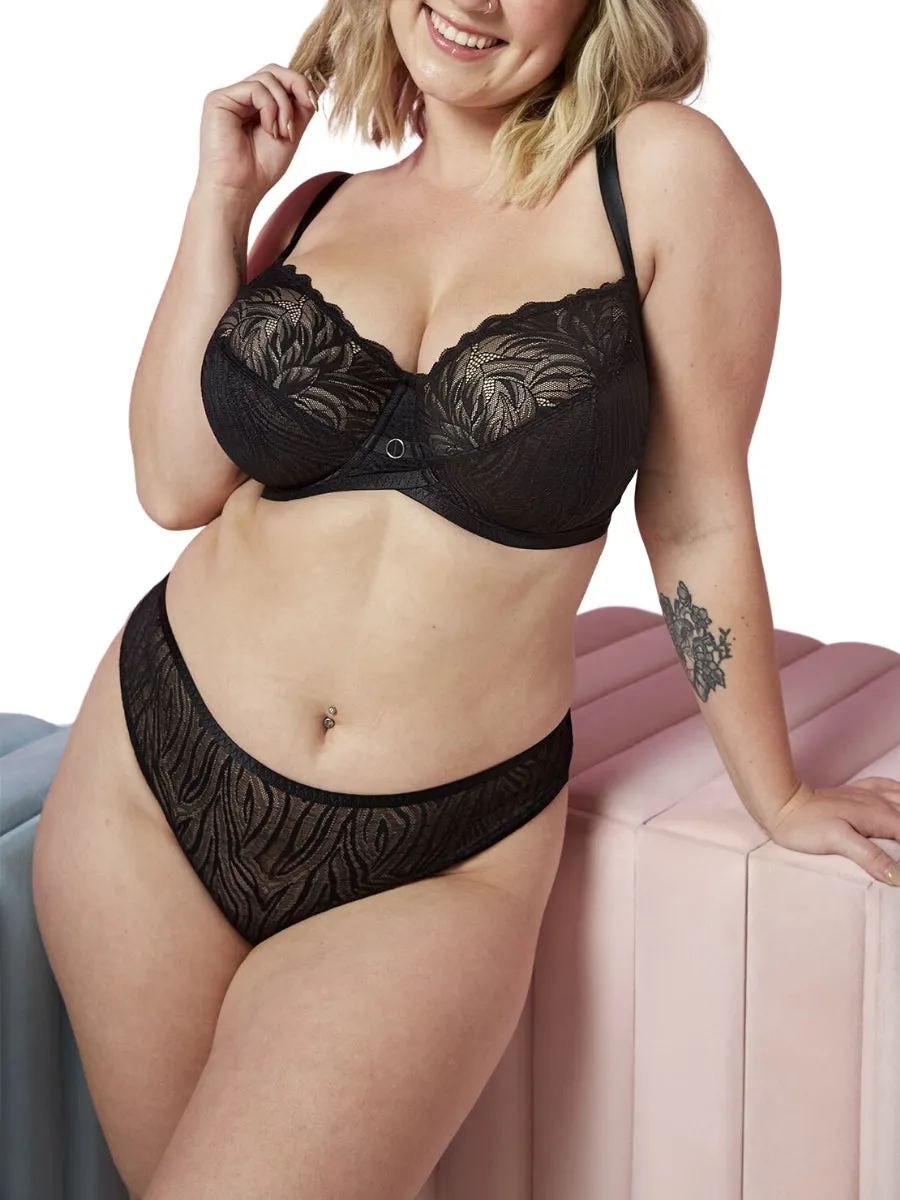 Lace Daze Balcony Bra - Black