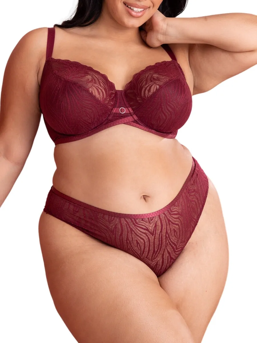 Lace Daze Balcony Bra - Claret