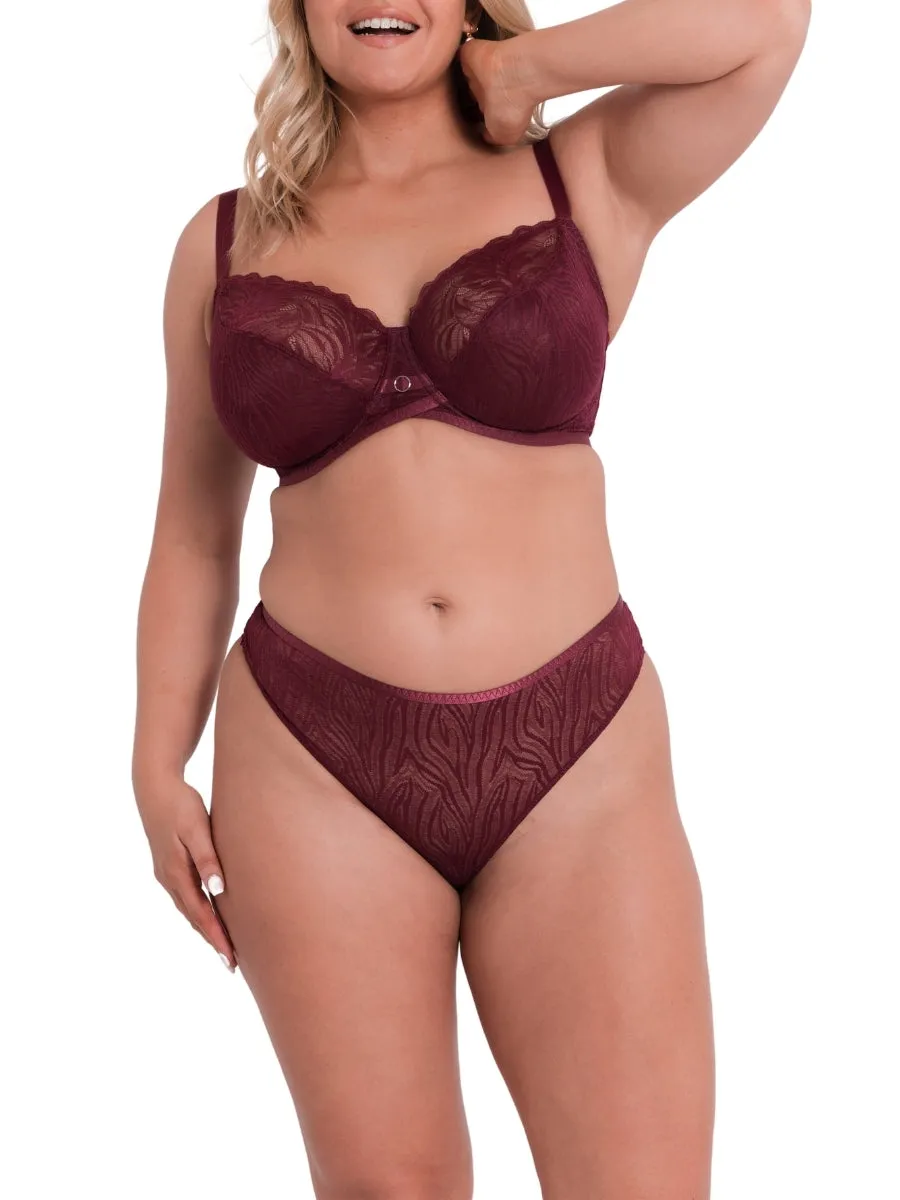 Lace Daze Balcony Bra - Claret