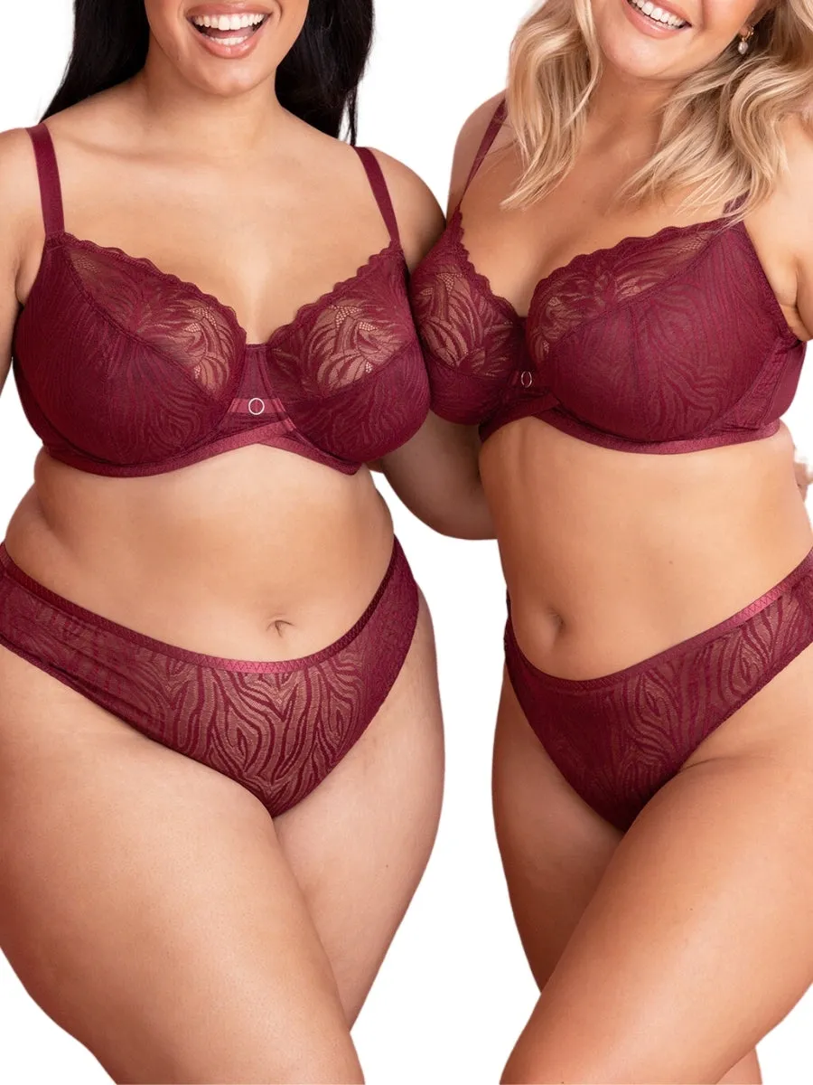 Lace Daze Balcony Bra - Claret
