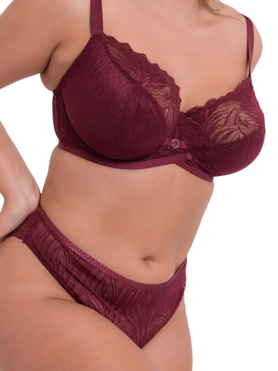 Lace Daze Balcony Bra - Claret