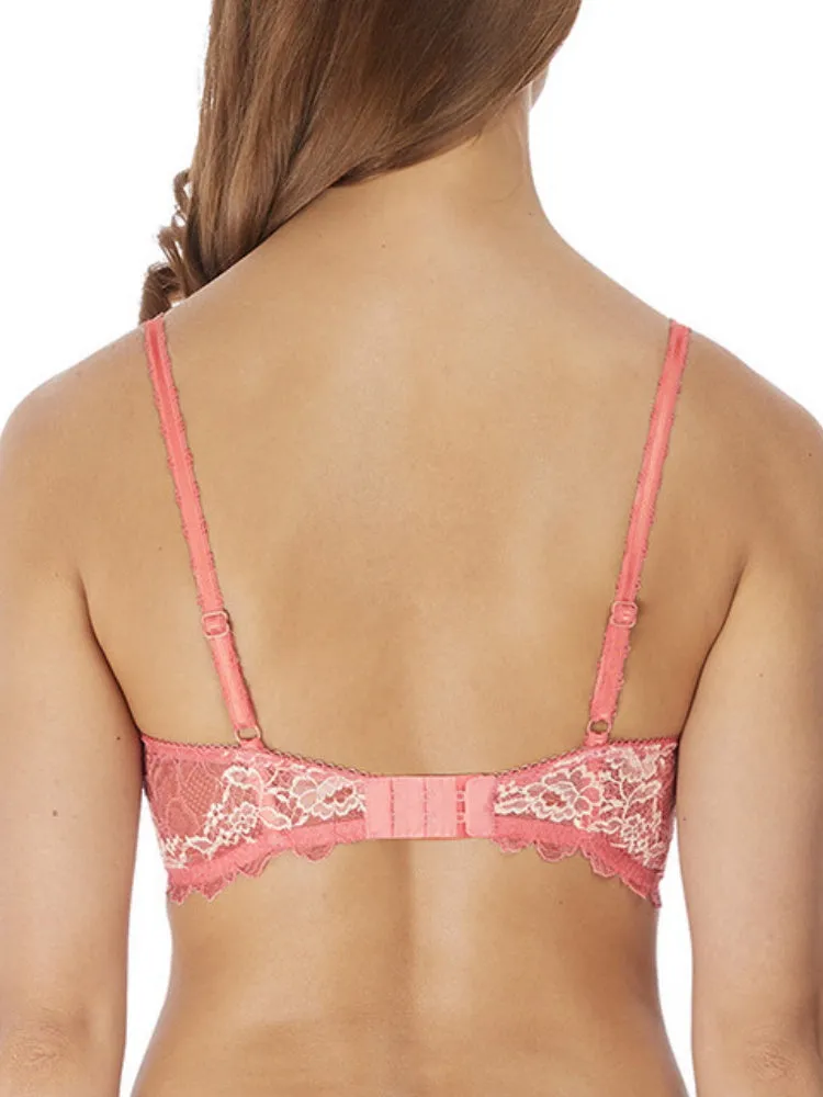 Lace Perfection Plunge Push Up Bra - Strawberry Ice
