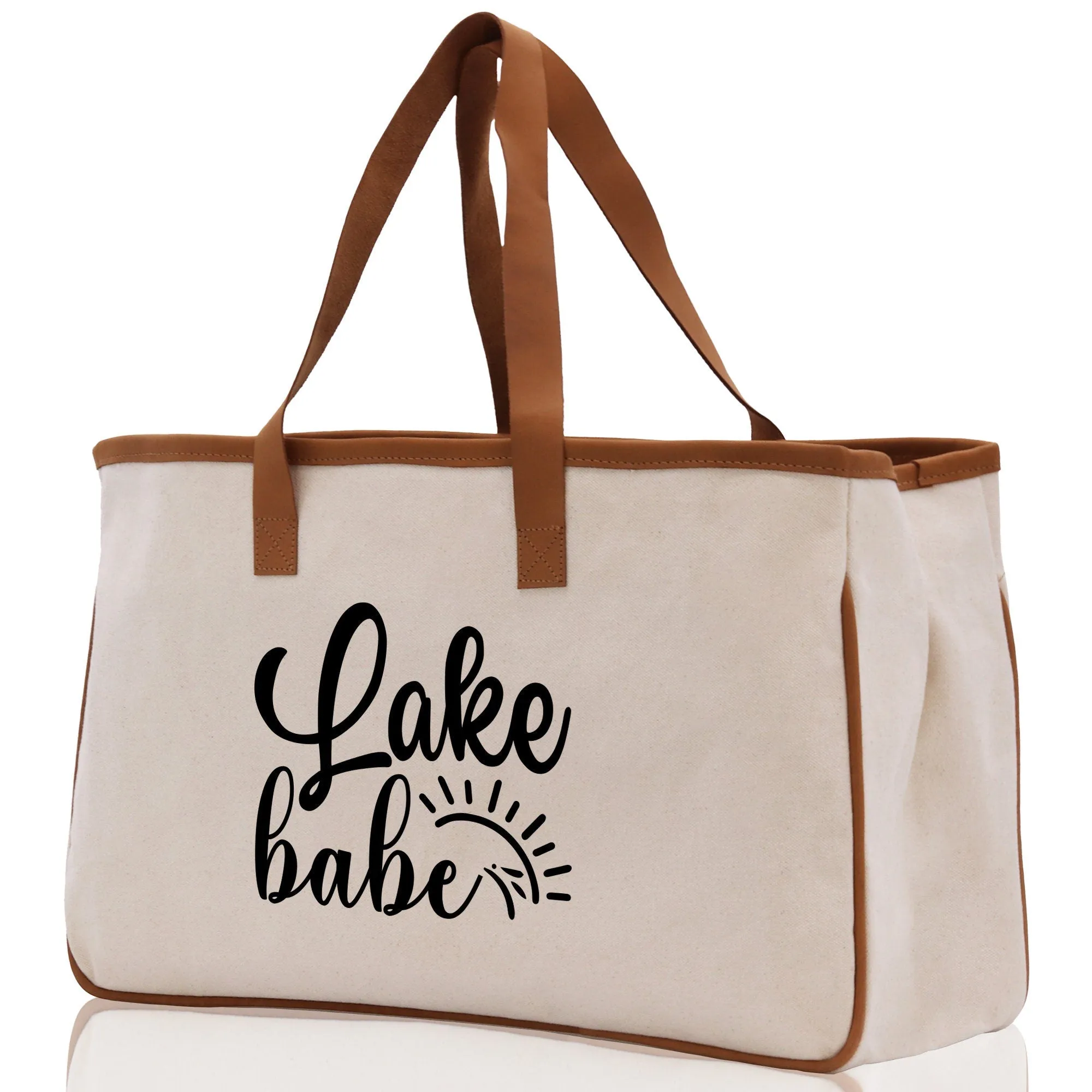 Lake Babe Cotton Canvas Chic Tote Bag Camping Tote Lake Lover Gift Tote Bag Outdoor Tote Multipurpose Tote