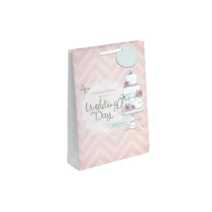 Large Wedding Cake Gift Bag - 26cm x 31cm Celebration Party Present Elegant Decorative
