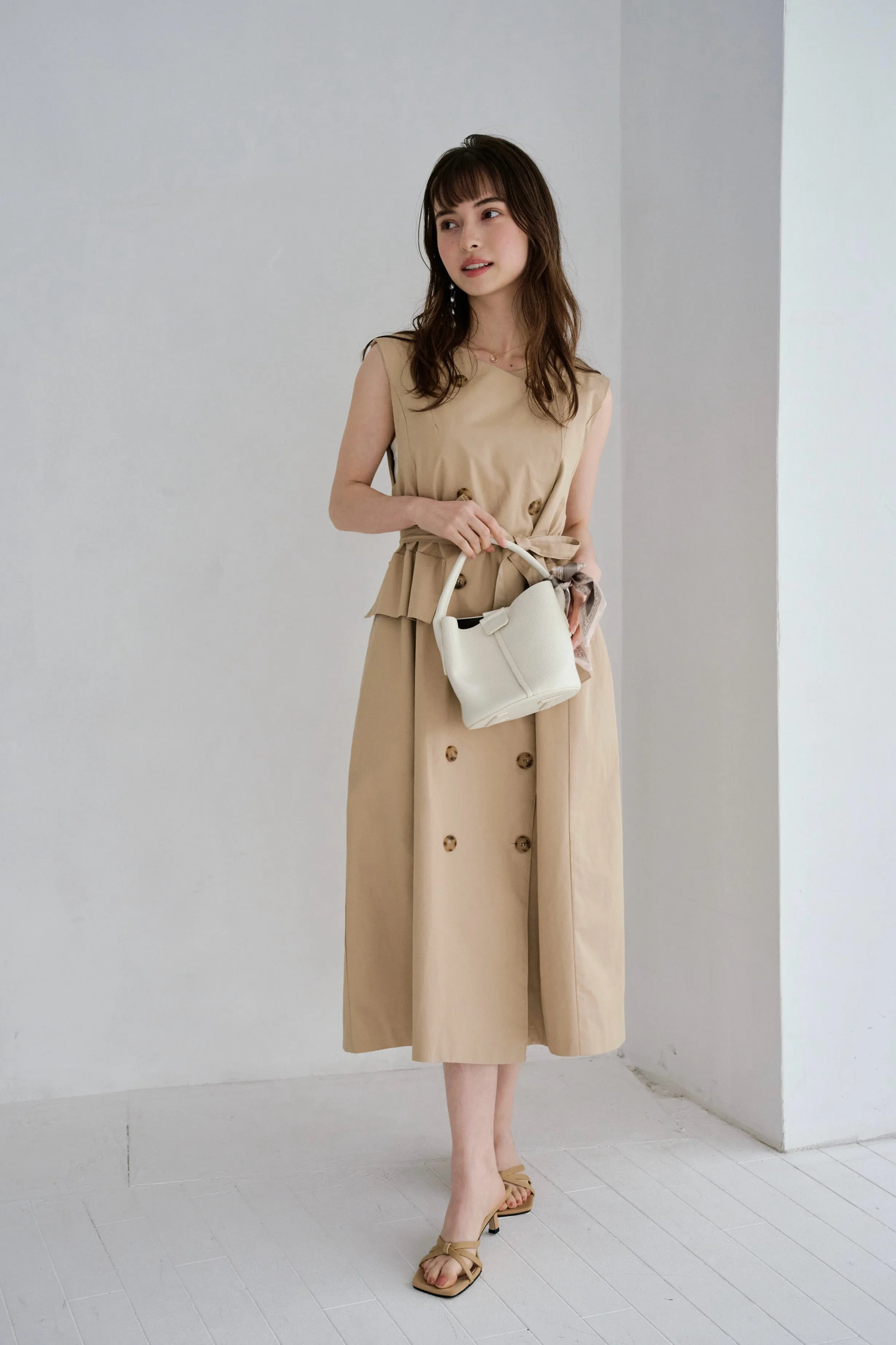 Leather bucket bag