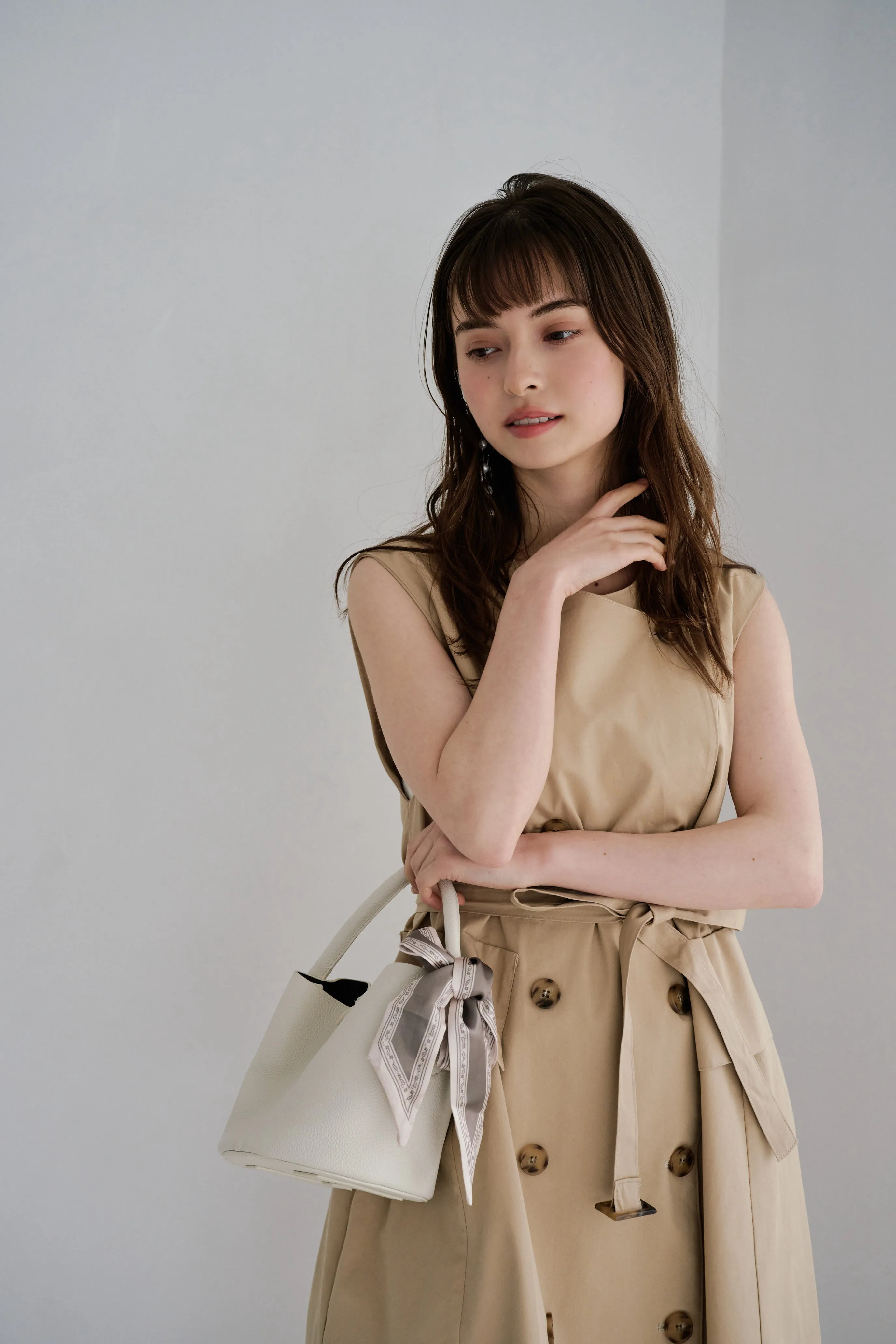 Leather bucket bag