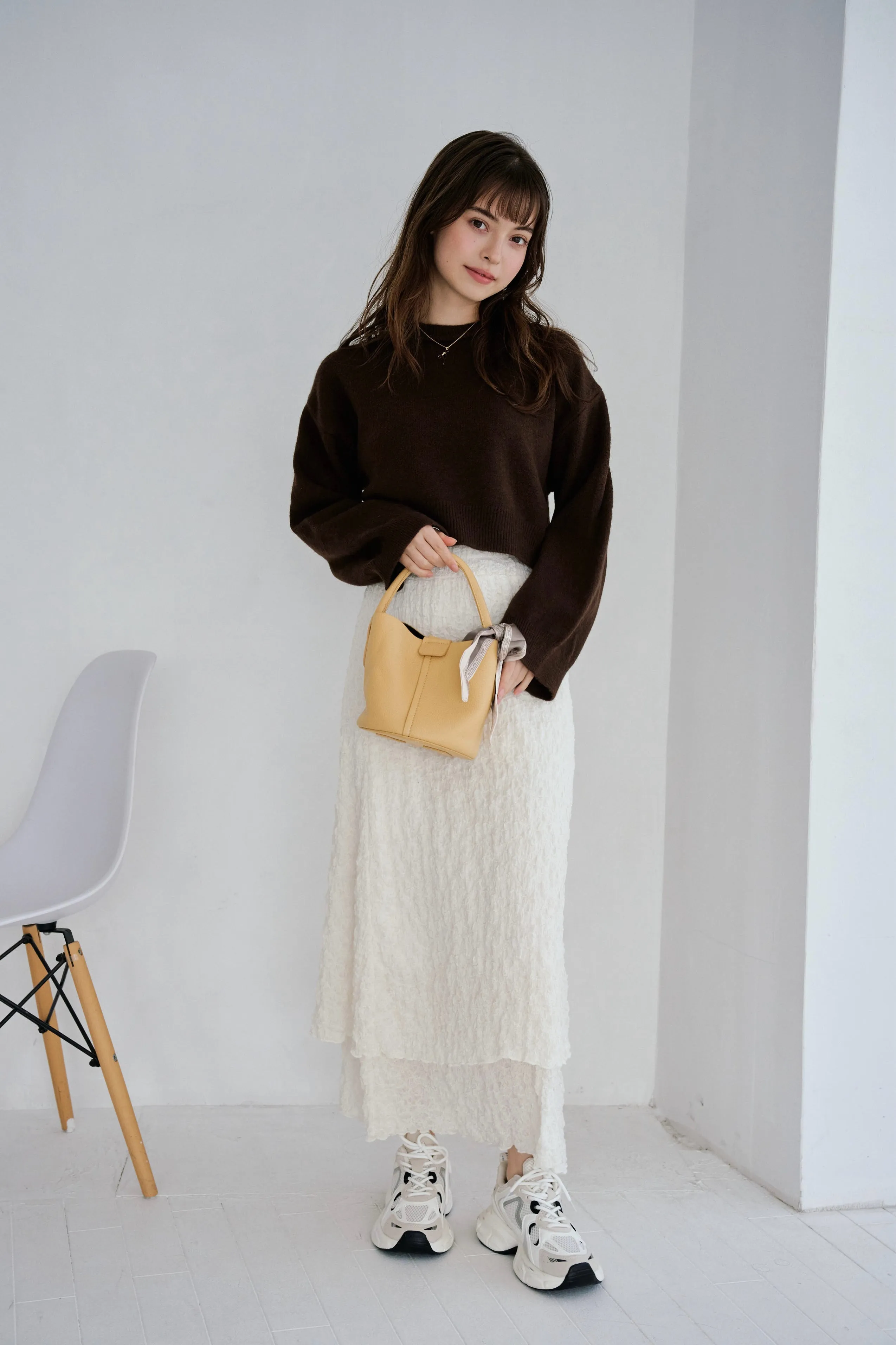 Leather bucket bag