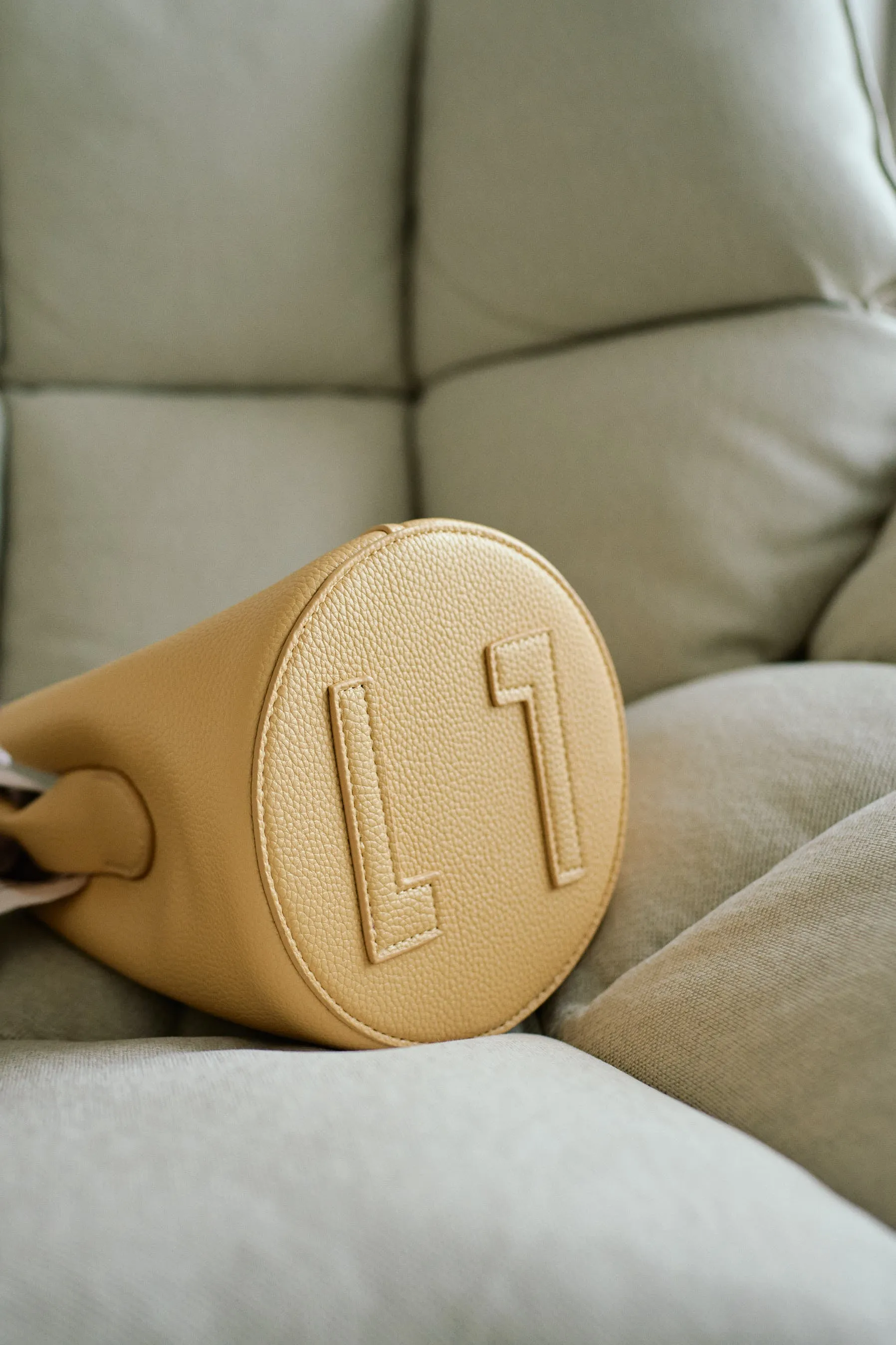 Leather bucket bag