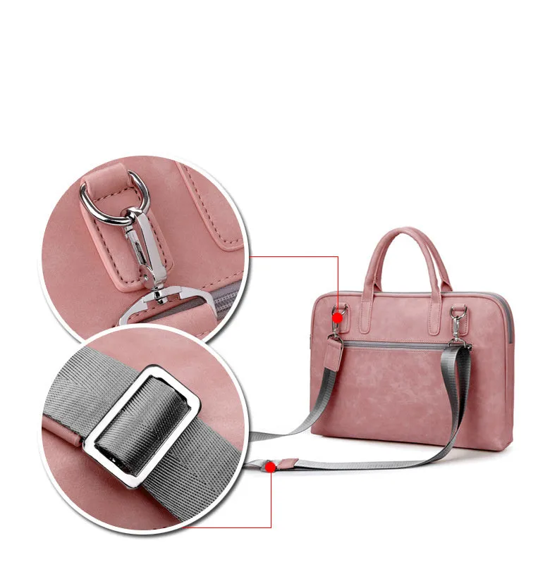 Leather Classic Laptop Bag for Women 17-inch