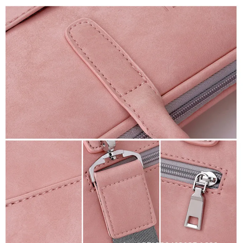 Leather Classic Laptop Bag for Women 17-inch