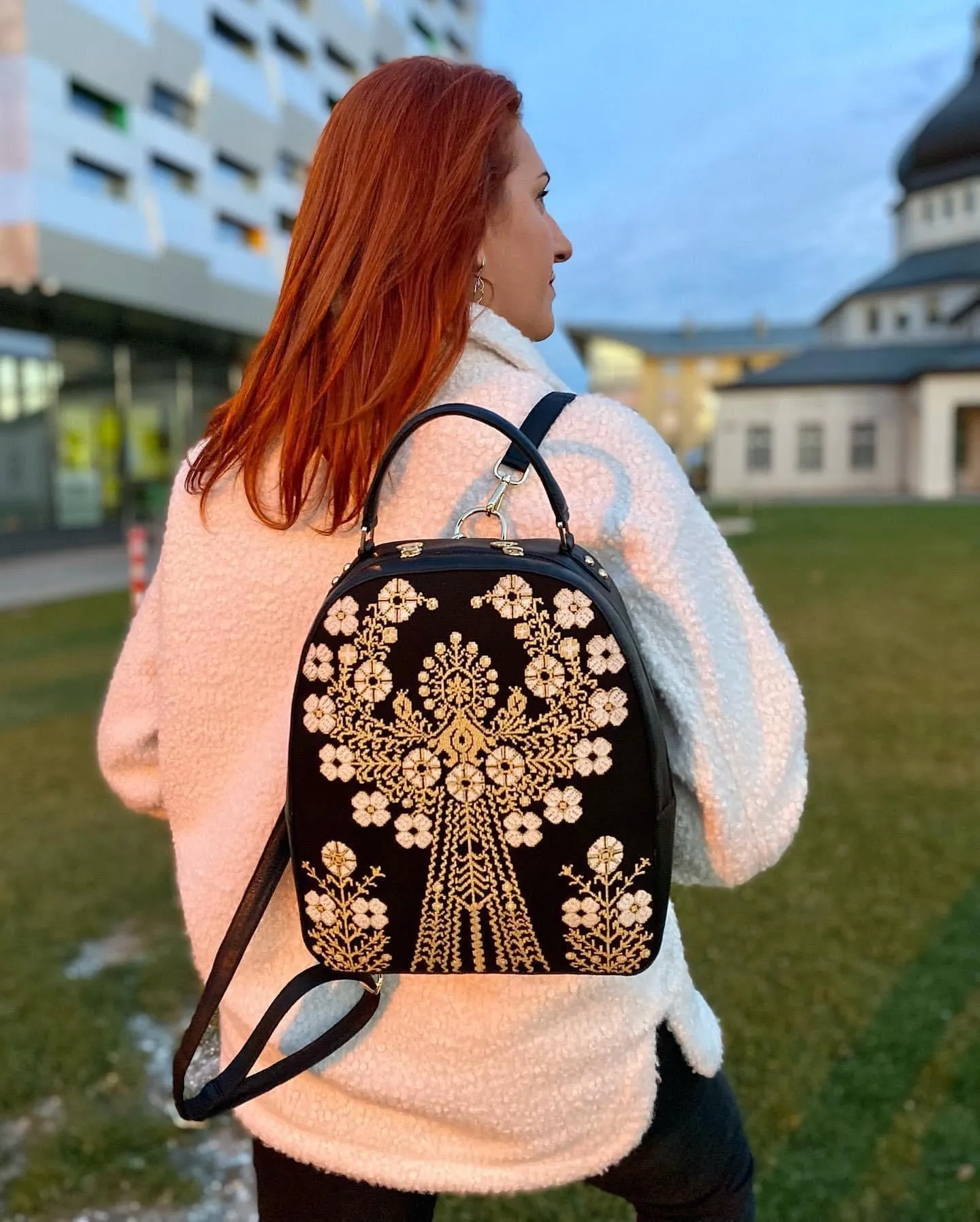 Leather Hand Embroidered Purse “Berehynya”