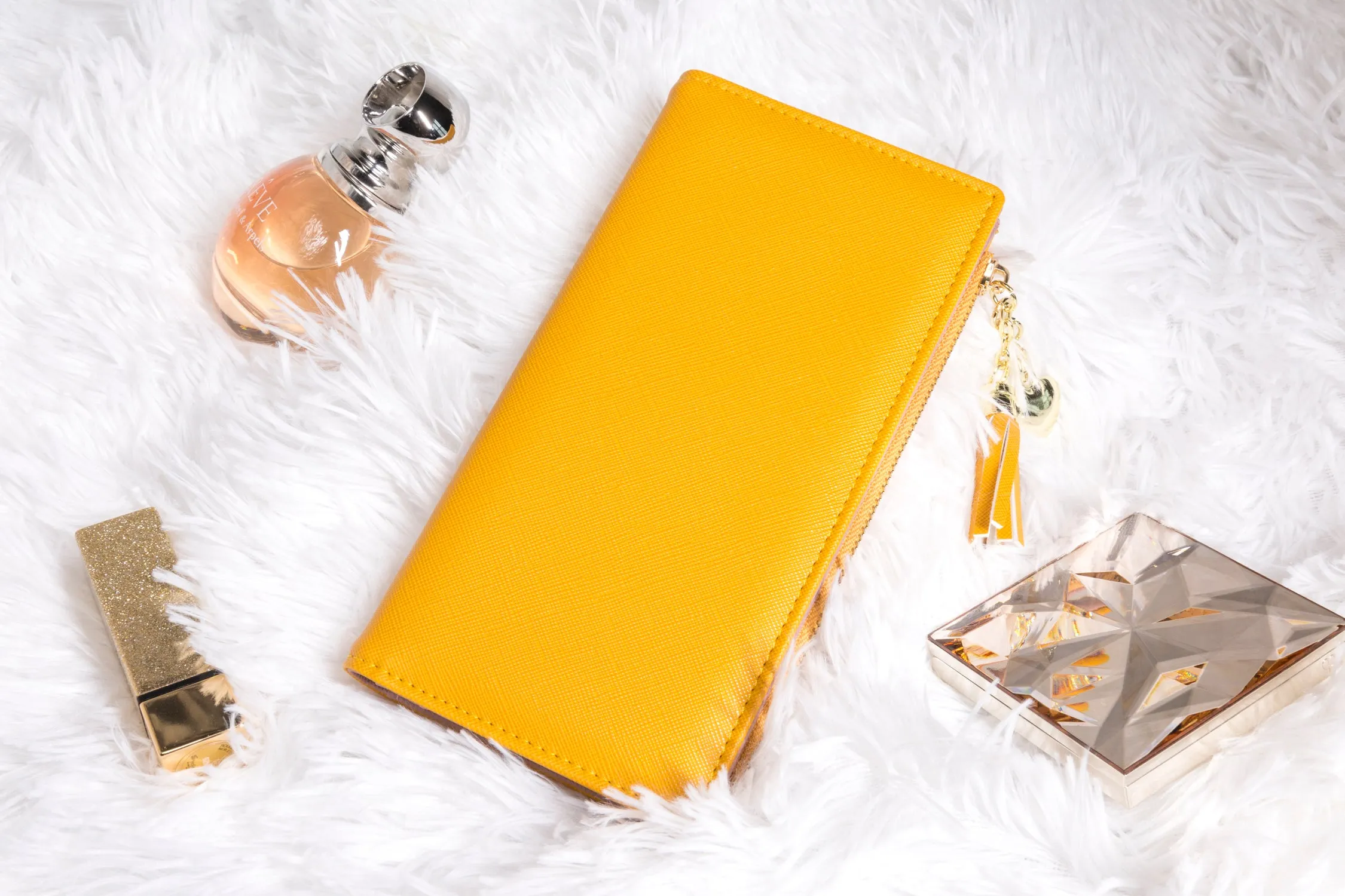 Leather Wallet for Women, Coin Purse Yellow
