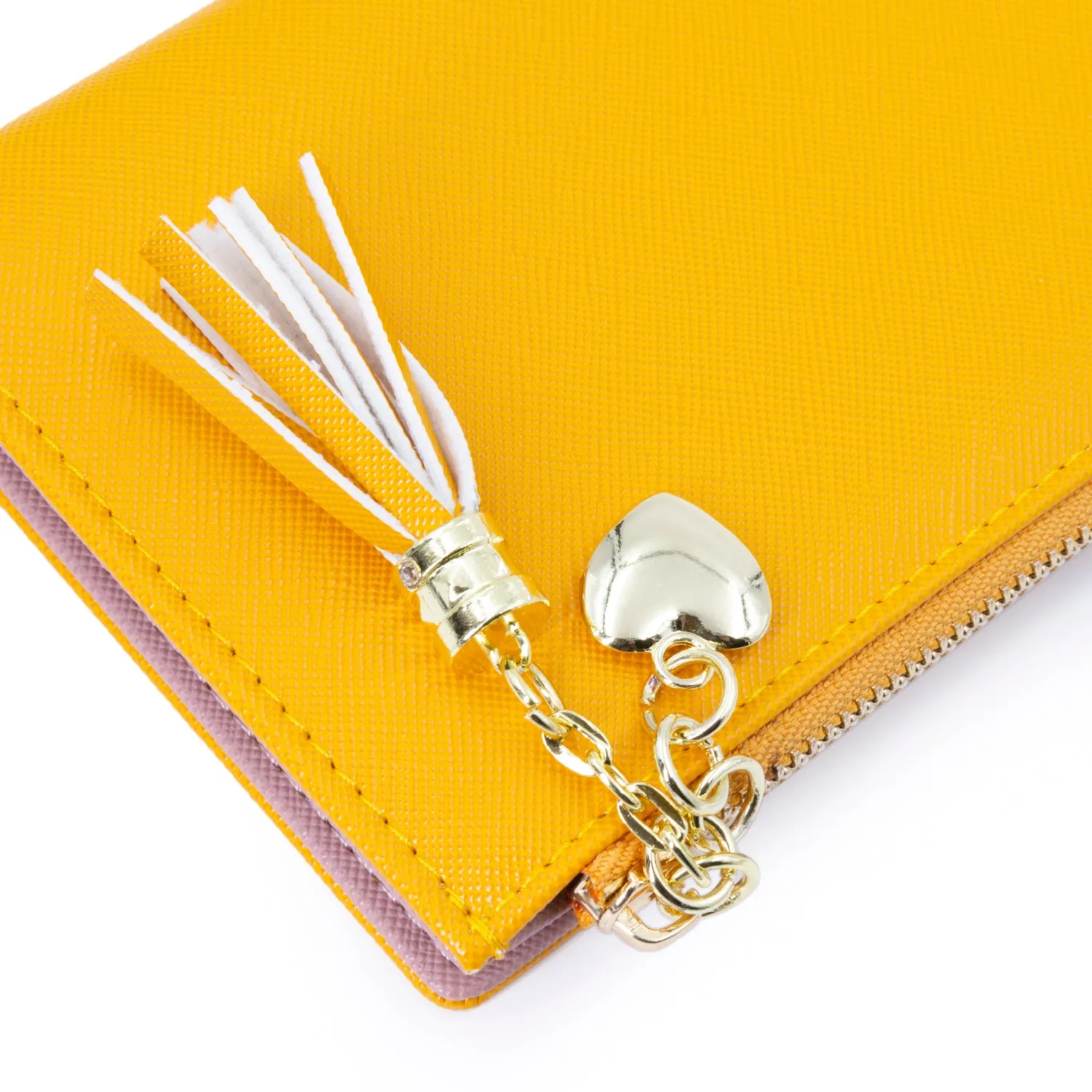 Leather Wallet for Women, Coin Purse Yellow