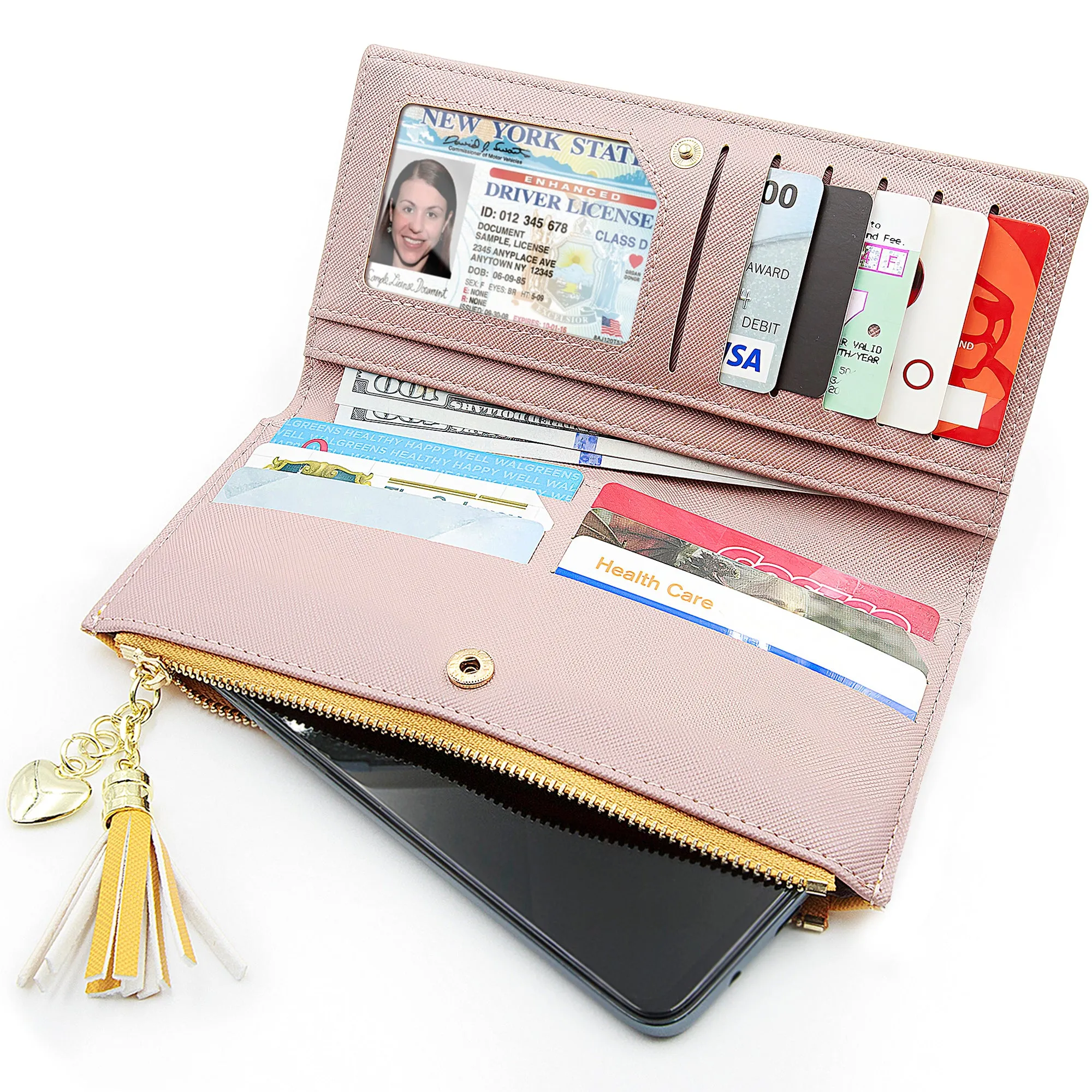 Leather Wallet for Women, Coin Purse Yellow