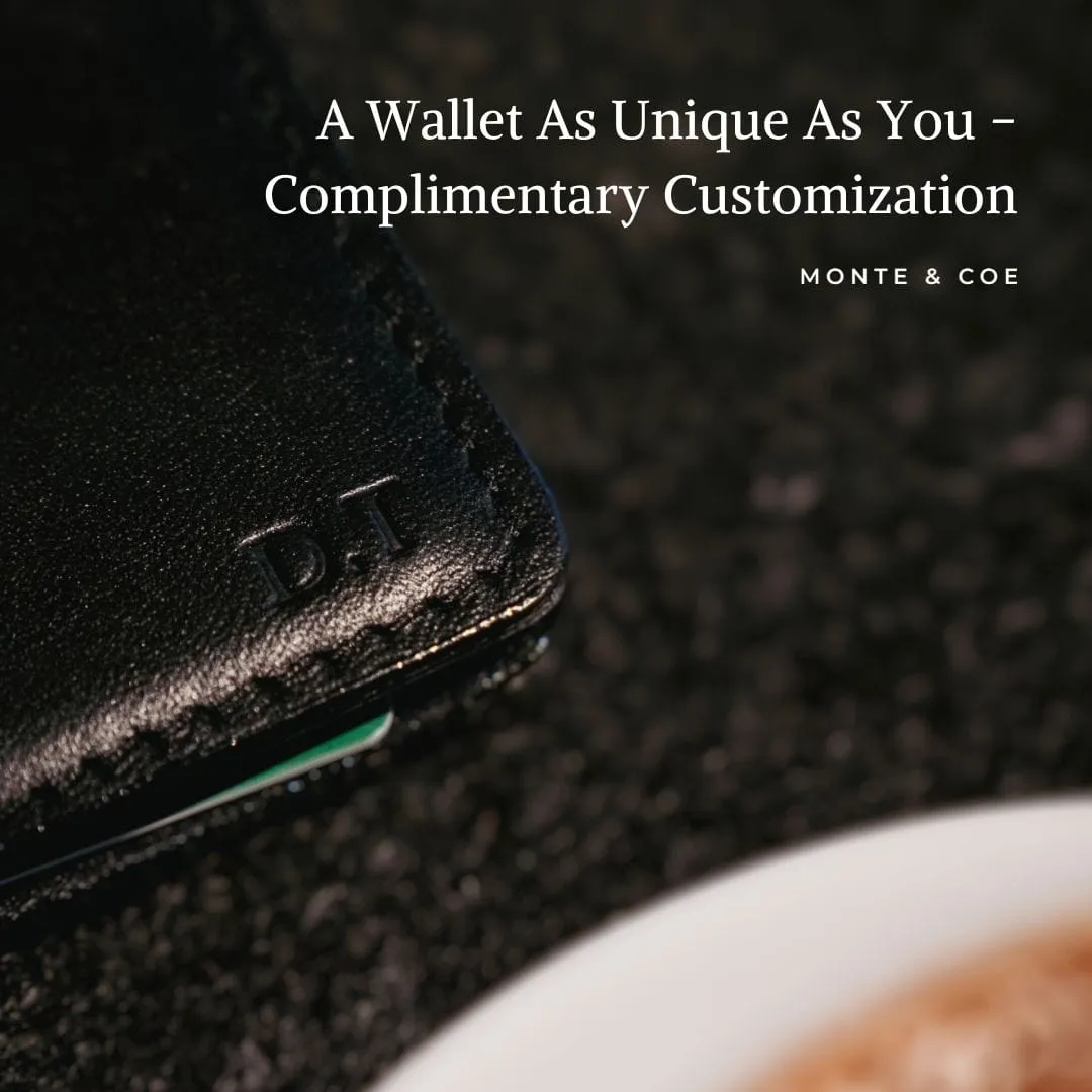 Leather Wallet with Money Clip in Navy Camo