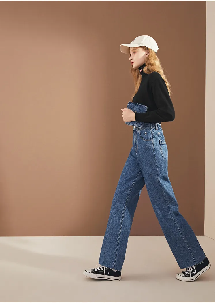 LEDDIN DESIGN 90S STRAIGHT LEG JEANS WITH MATCHING BELT BAG
