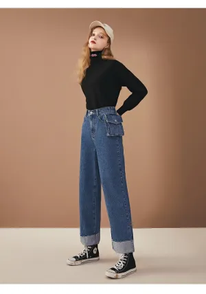 LEDDIN DESIGN 90S STRAIGHT LEG JEANS WITH MATCHING BELT BAG