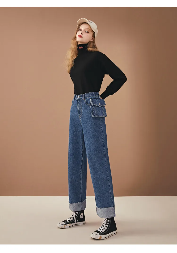 LEDDIN DESIGN 90S STRAIGHT LEG JEANS WITH MATCHING BELT BAG