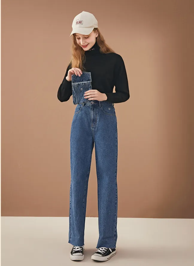 LEDDIN DESIGN 90S STRAIGHT LEG JEANS WITH MATCHING BELT BAG