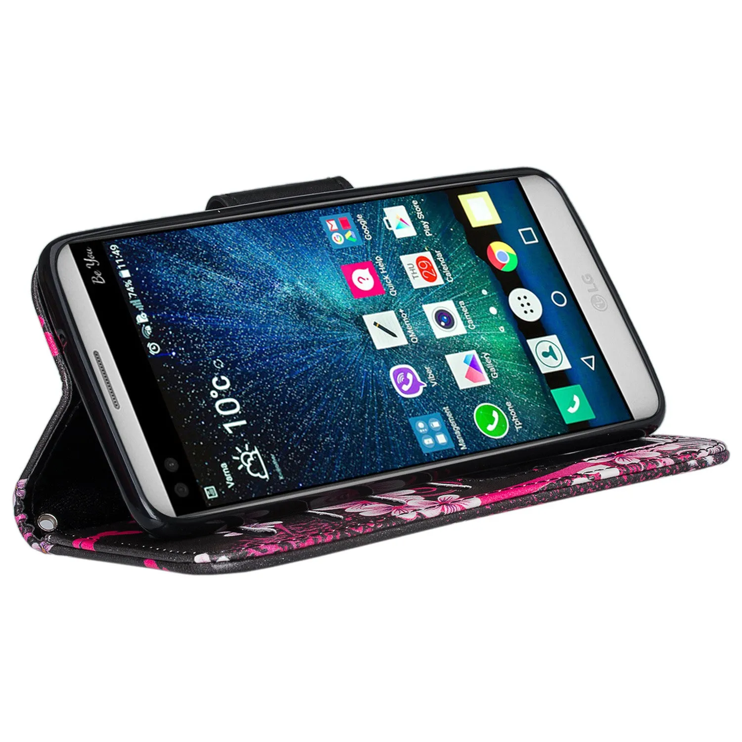 LG LV3 Wallet Case - Heart Butterflies