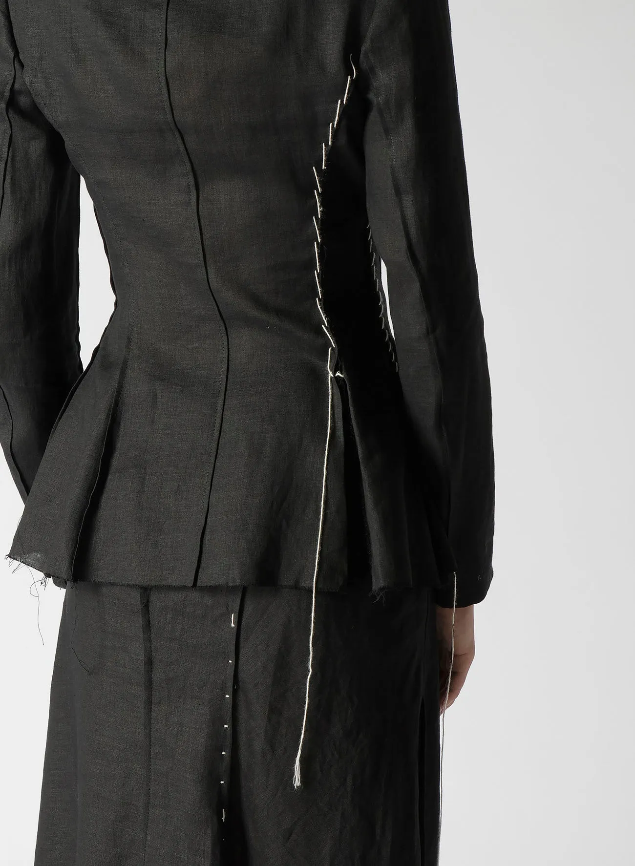 LINEN CLOTH 6B HAND STITCH DOUBLE JACKET