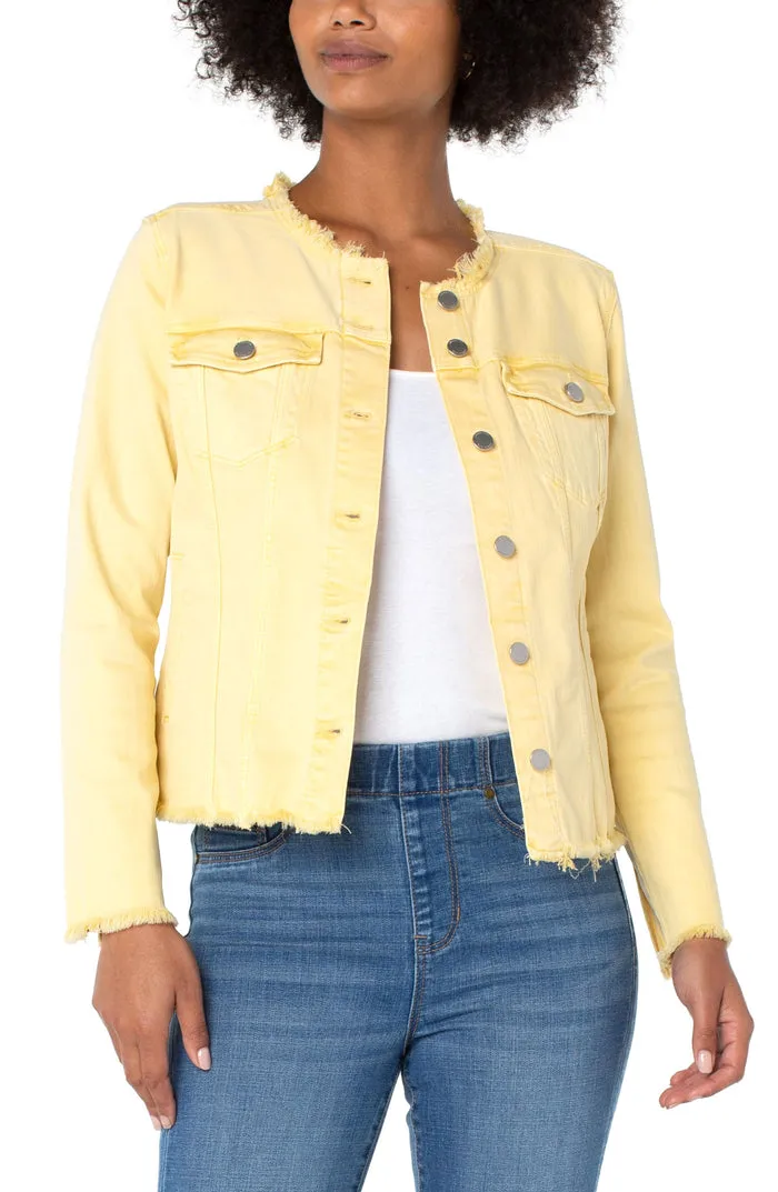 Liverpool Classic Jean Jacket Frayed Details