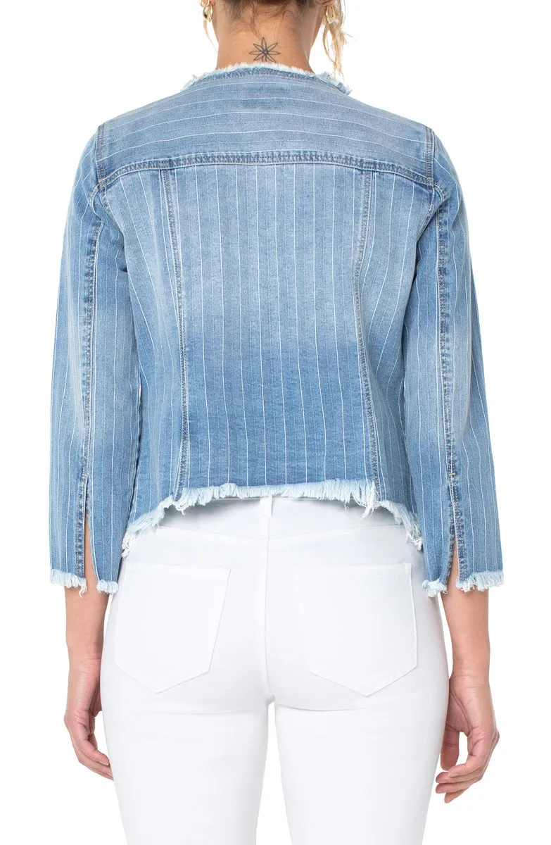Liverpool Classic Jean Jacket Frayed Details