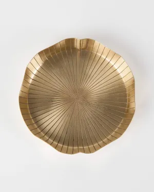 Lotus Leaf Brass Dessert Plate