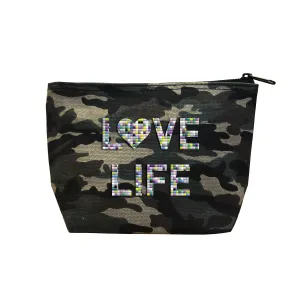 LOVE LIFE - Camo  Beaded Cosmetic