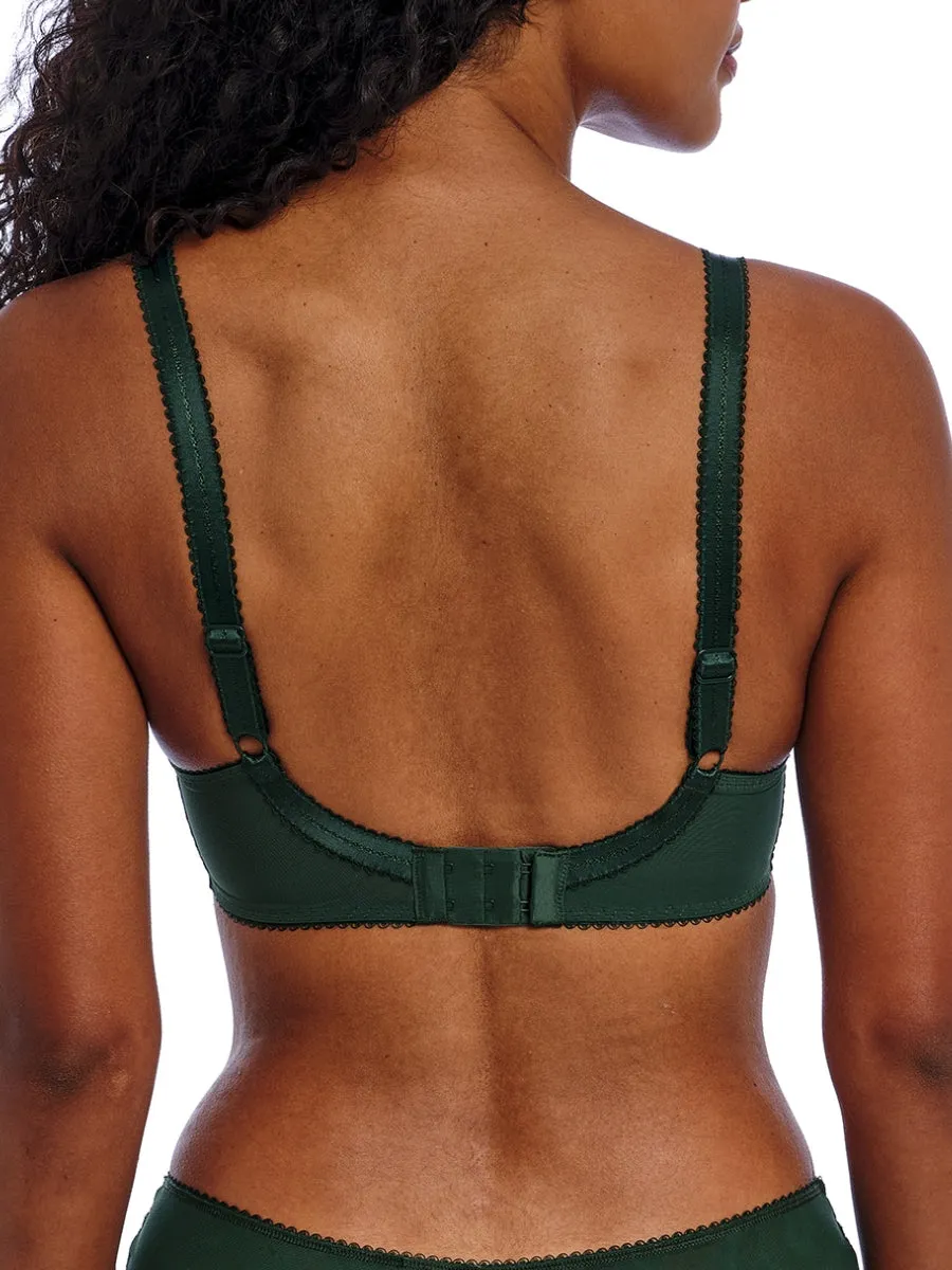 Loveland Sheer Plunge Bra - Deep Emerald