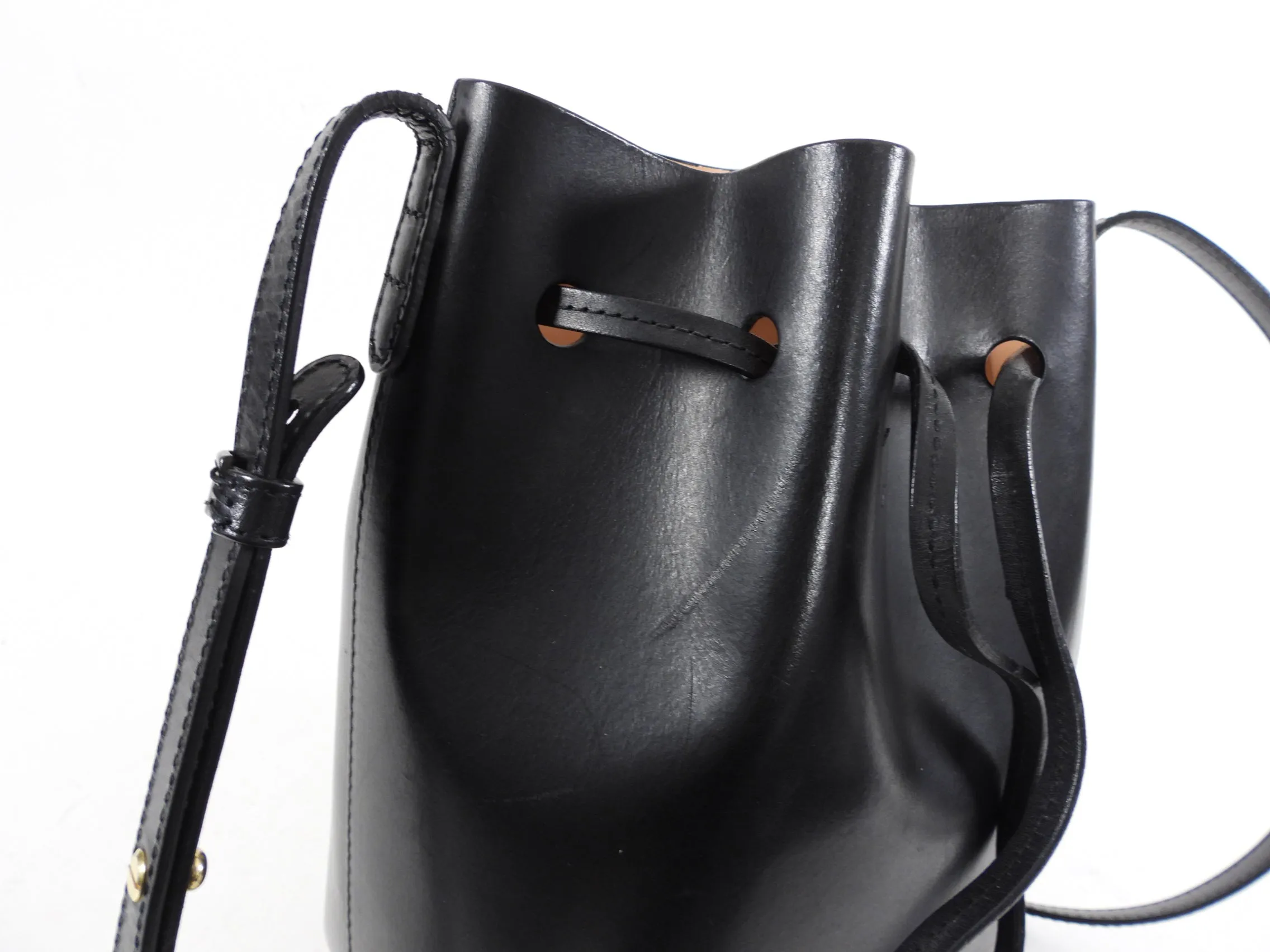 Mansur Gavriel Black Mini Drawstring Bucket Bag