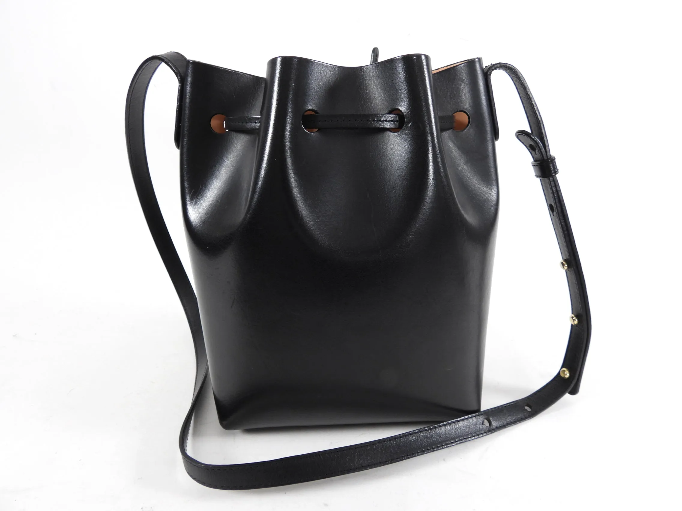 Mansur Gavriel Black Mini Drawstring Bucket Bag