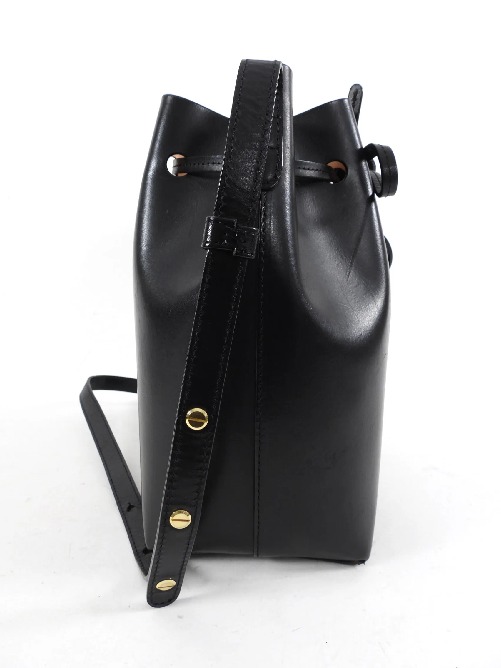Mansur Gavriel Black Mini Drawstring Bucket Bag