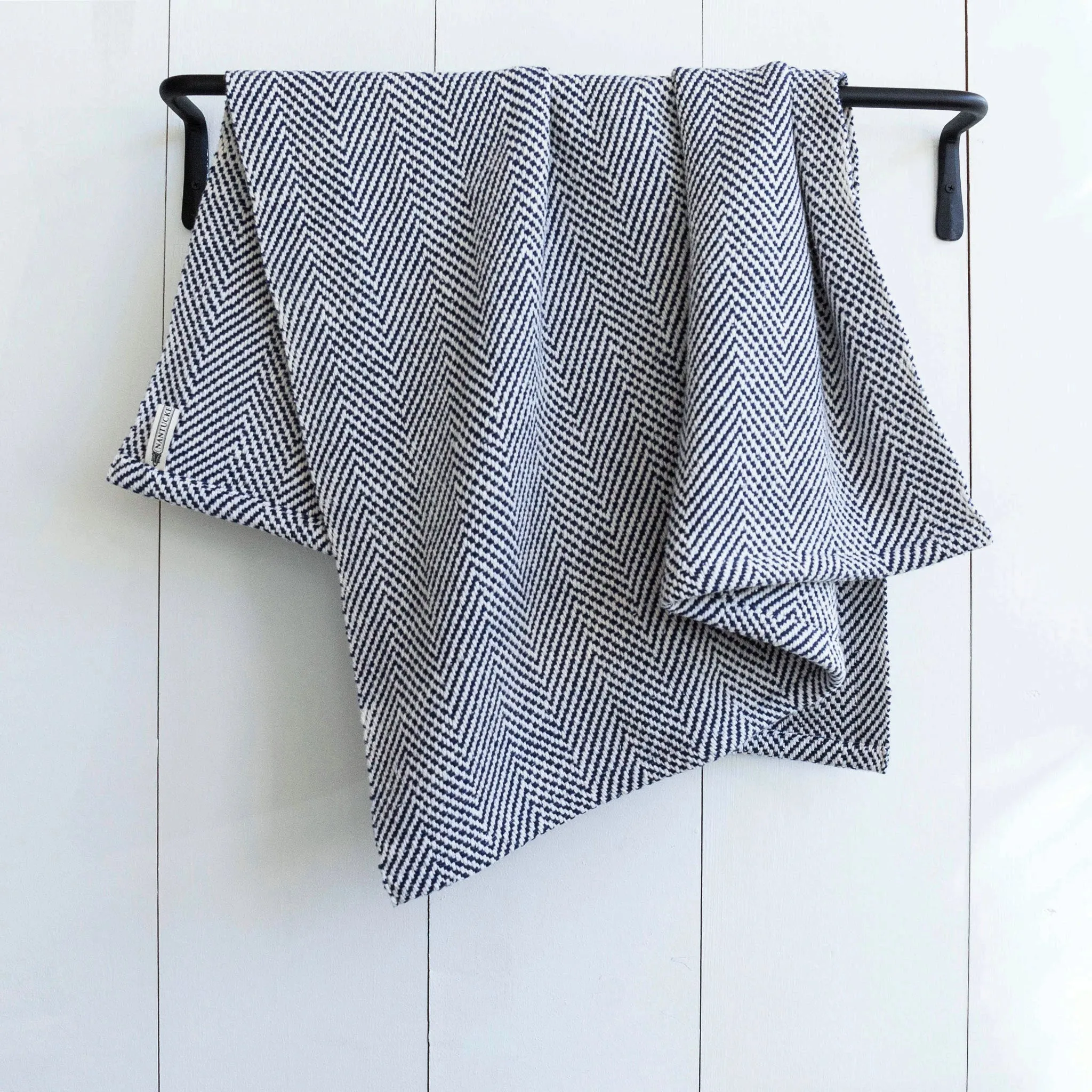 Marine Navy Handwoven Baby Blanket