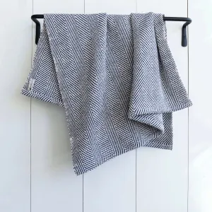 Marine Navy Handwoven Baby Blanket