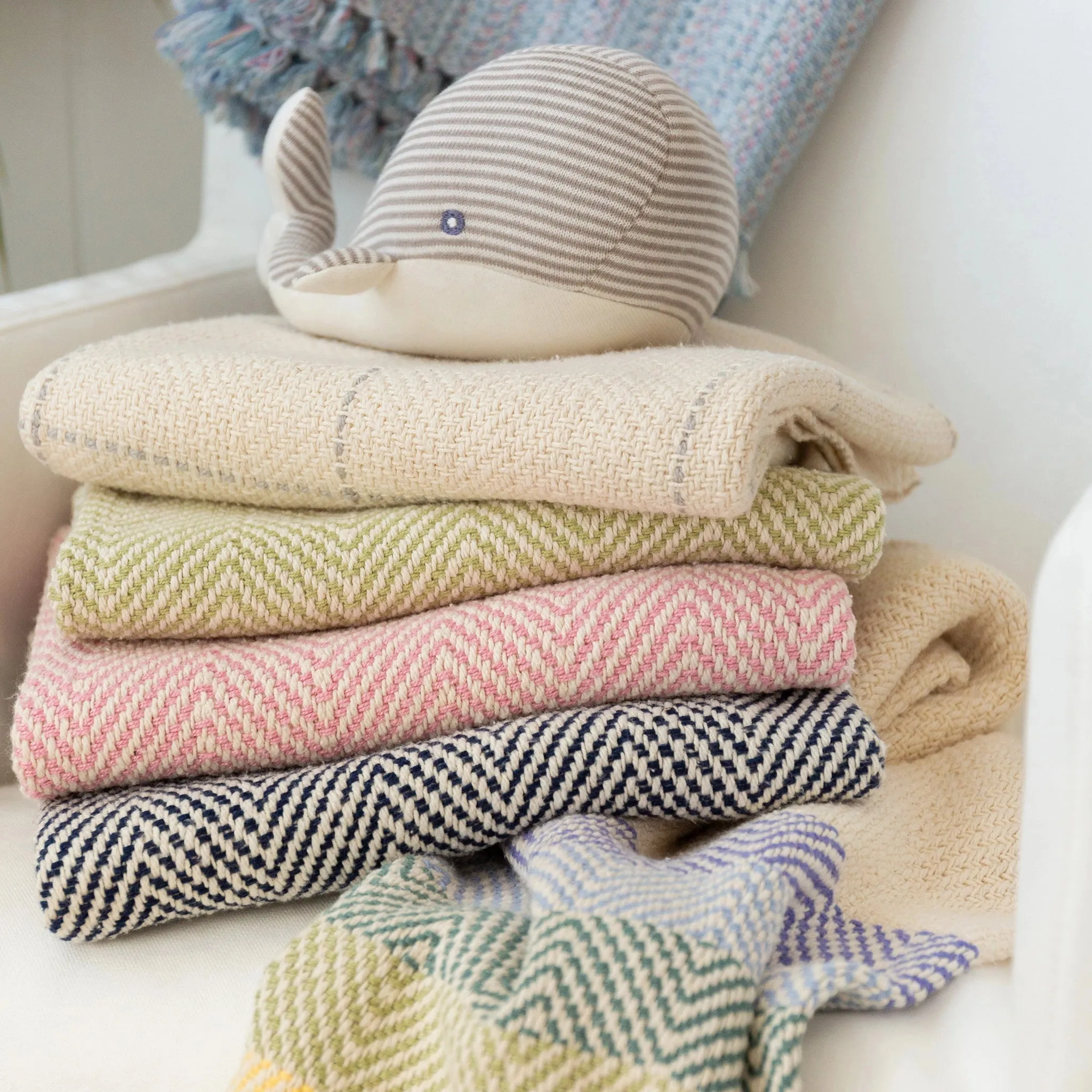 Marine Navy Handwoven Baby Blanket