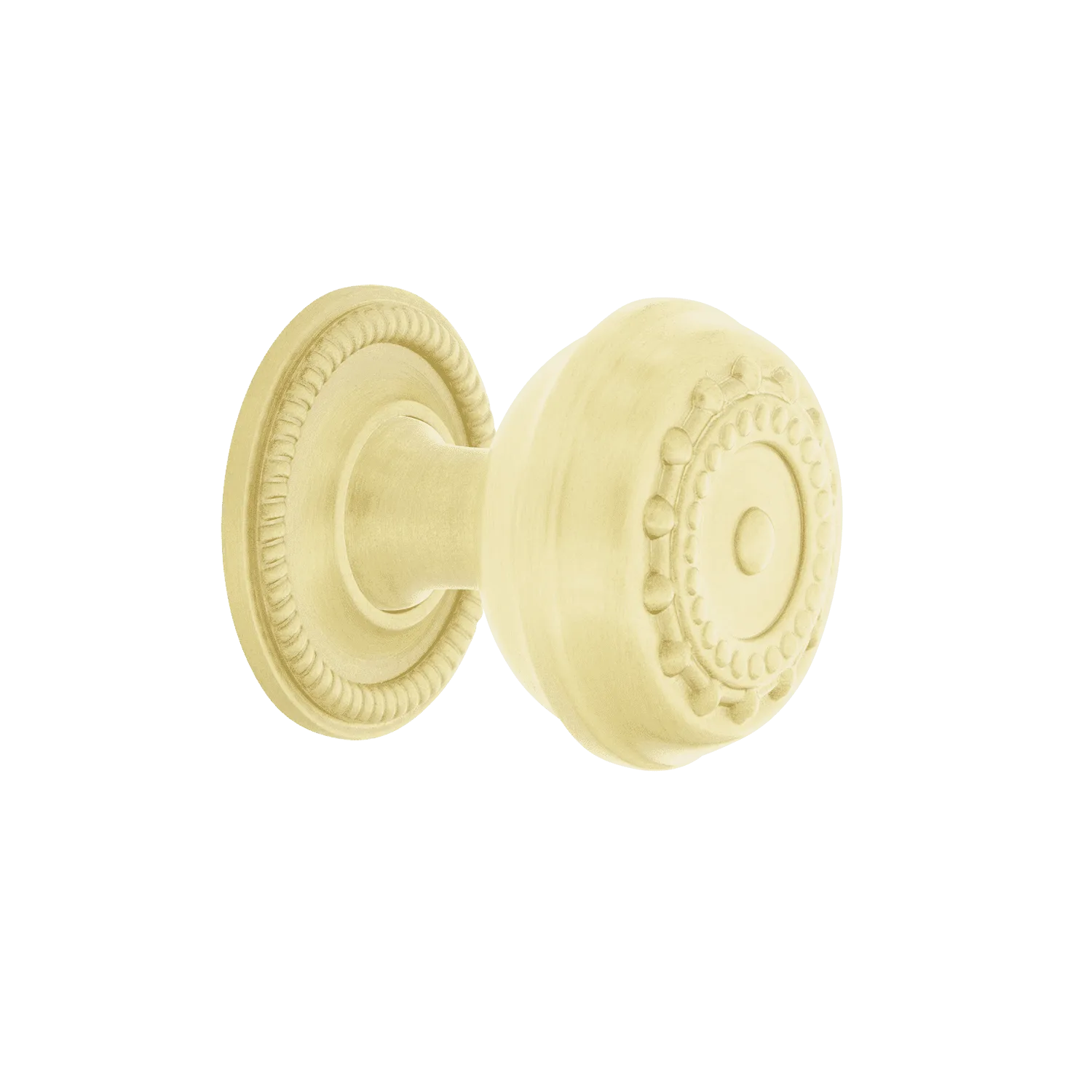 Meadows Brass 1 3/8" Cabinet Knob with Rope Rose in Satin Brass