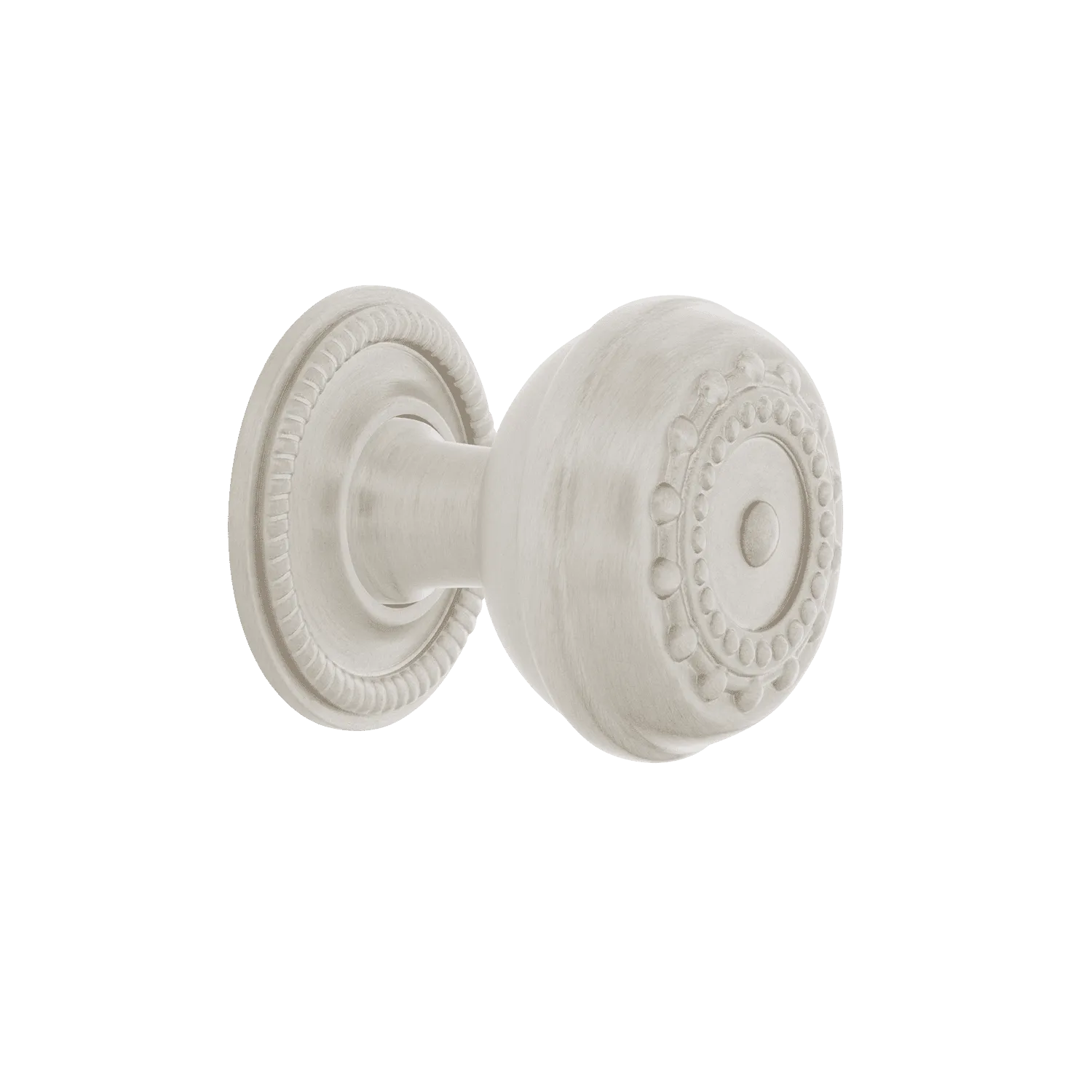 Meadows Brass 1 3/8" Cabinet Knob with Rope Rose in Satin Nickel
