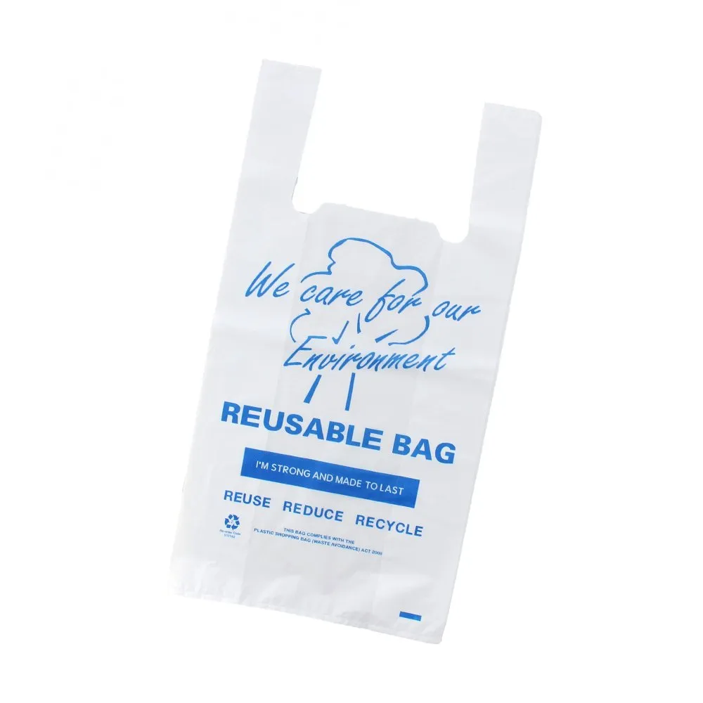 Medium-R Printed Reusable White Singlet Bag - 600/CTN
