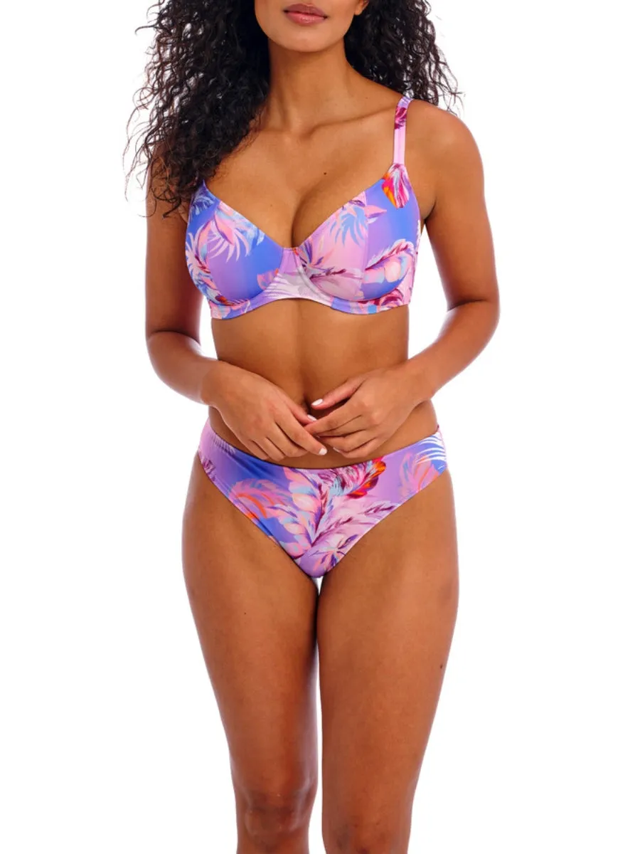 Miami Sunset Plunge Bikini Top - Cassis