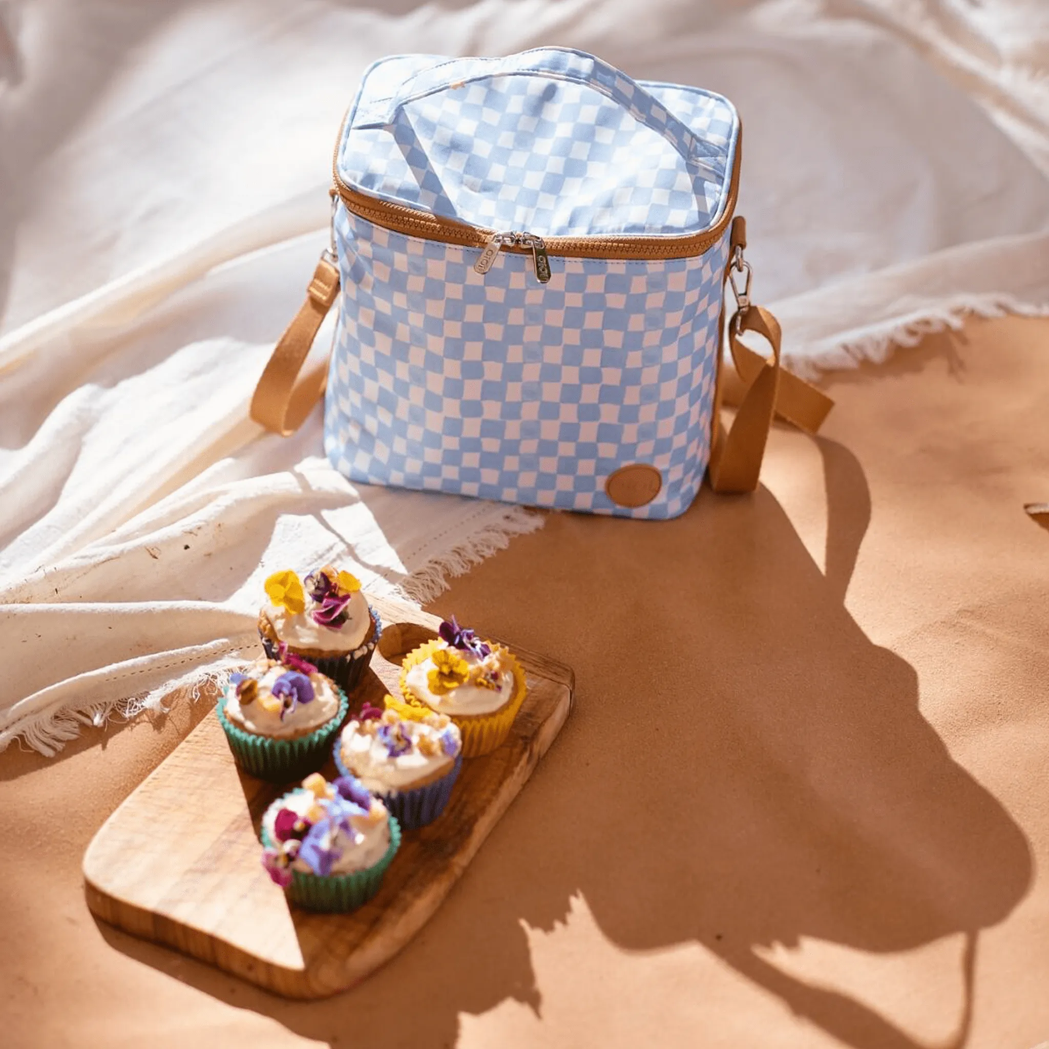 Midi Insulated Lunch Bag/Pumping Bag - Blue Check