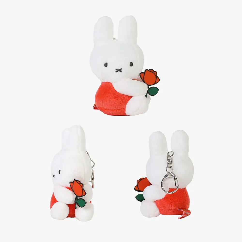 Miffy Flower Mascot Clip-On Keychain