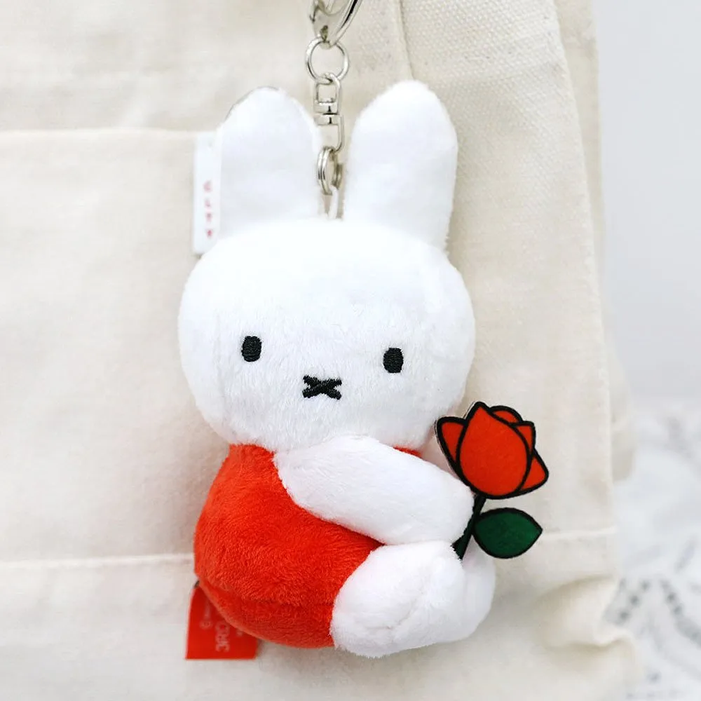 Miffy Flower Mascot Clip-On Keychain