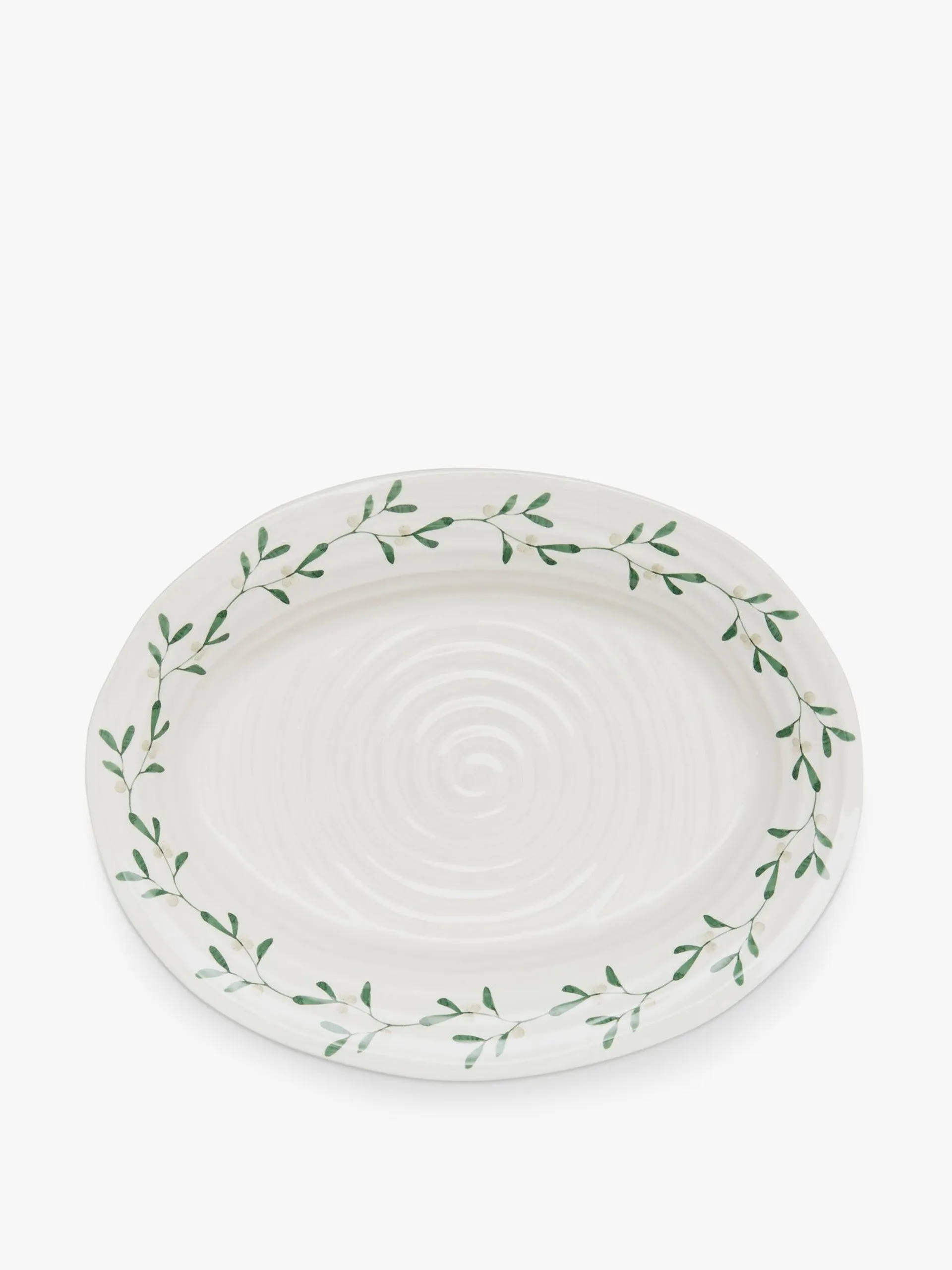 Mistletoe porcelain oval serving platter